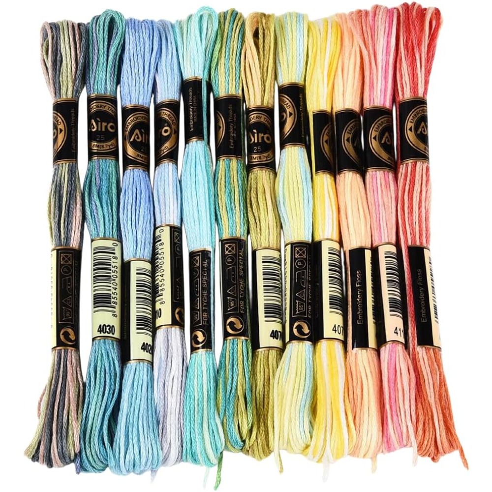 Embroidery Stitch - 12 Skeins 105 Yards 6 Ply