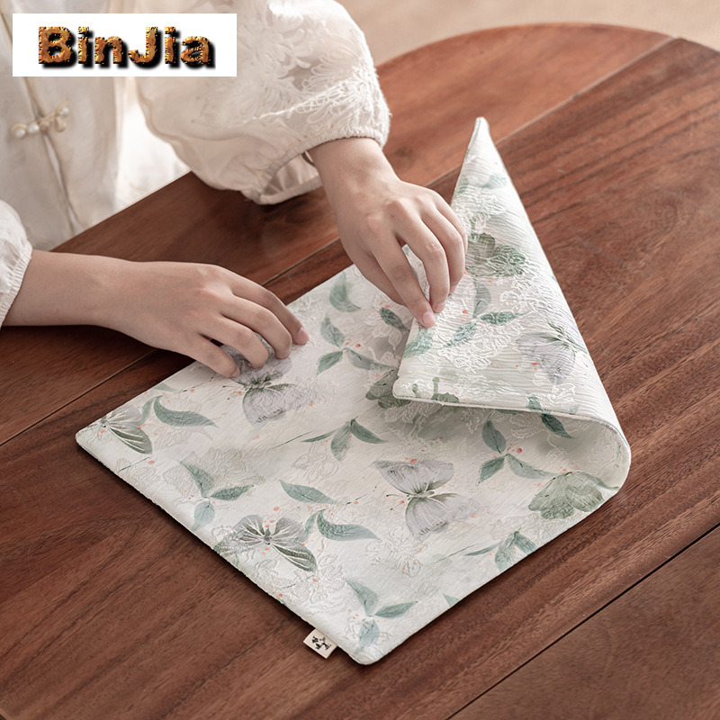 Embroidery Service - Brocade Embroidery Shadow Butterfly Double-sided Tea