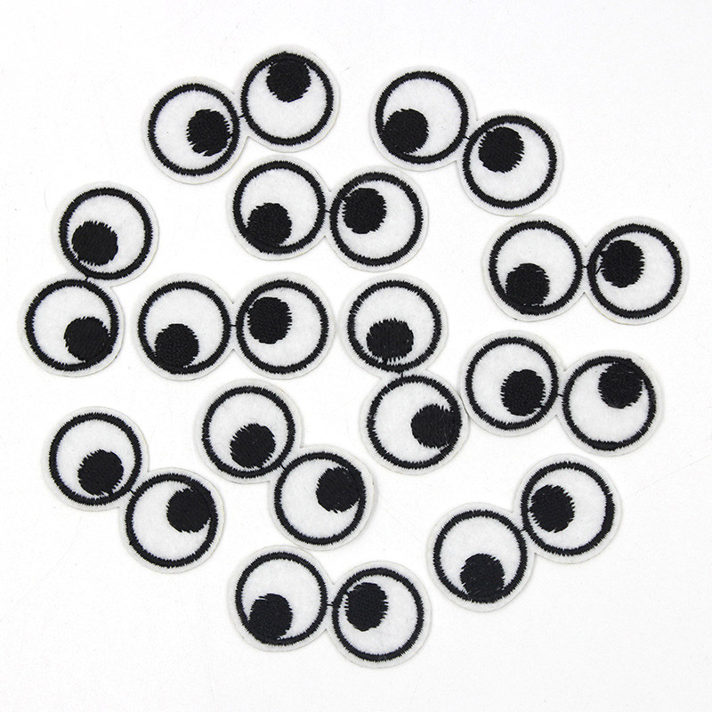 Embroidery On Black Shirt - Cartoon 5pcs Eyes Embroidery Iron on