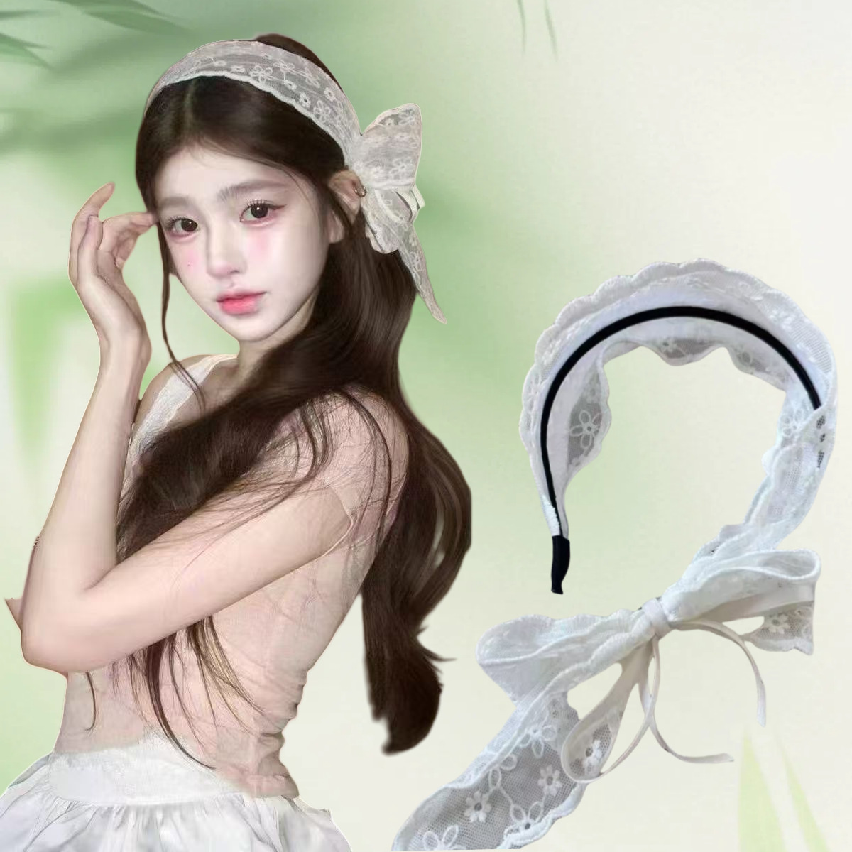 Embroidery Ribbon - New Vintage Pastoral Lace Hair Band
