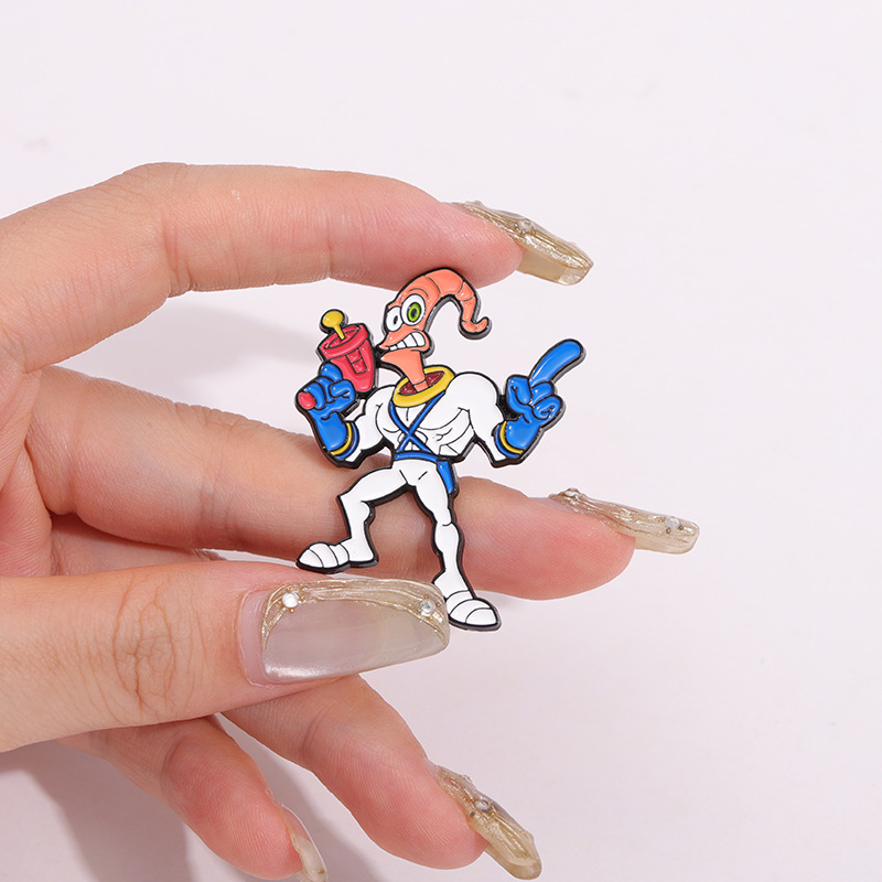 Embroidery Initials - Cartoon Brooch English Letters Alien Metal