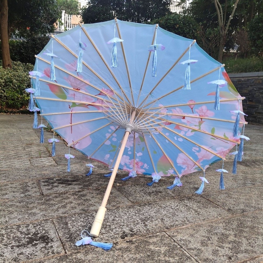 Embroidery Ribbon - Chinese Japanese Art Silk Parasol Umbrella