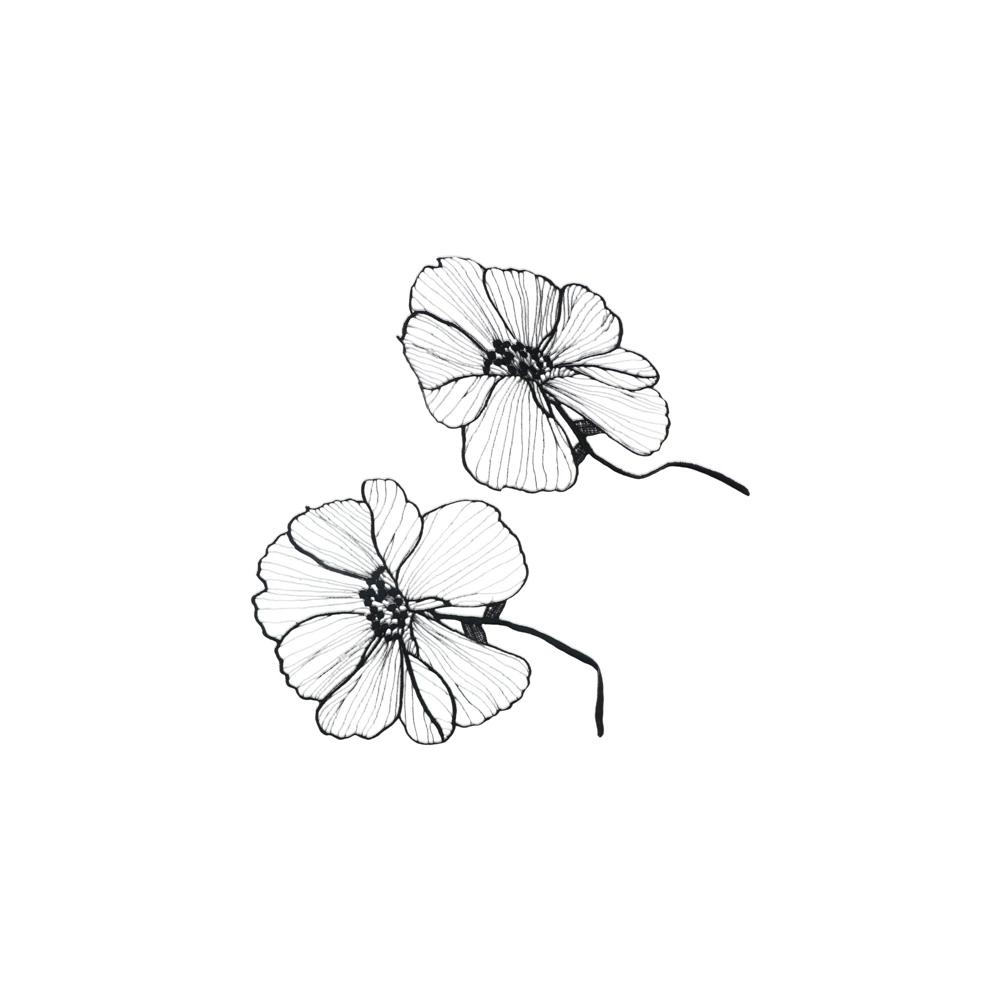 Embroidery On Black Shirt - Garment Embroidery Patch Embroidered Flower Applique