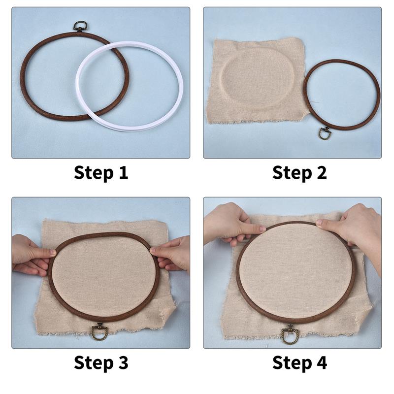 Round Oval Wooden Color Embroi - Embroidery Hoop Plastic 评论和价格