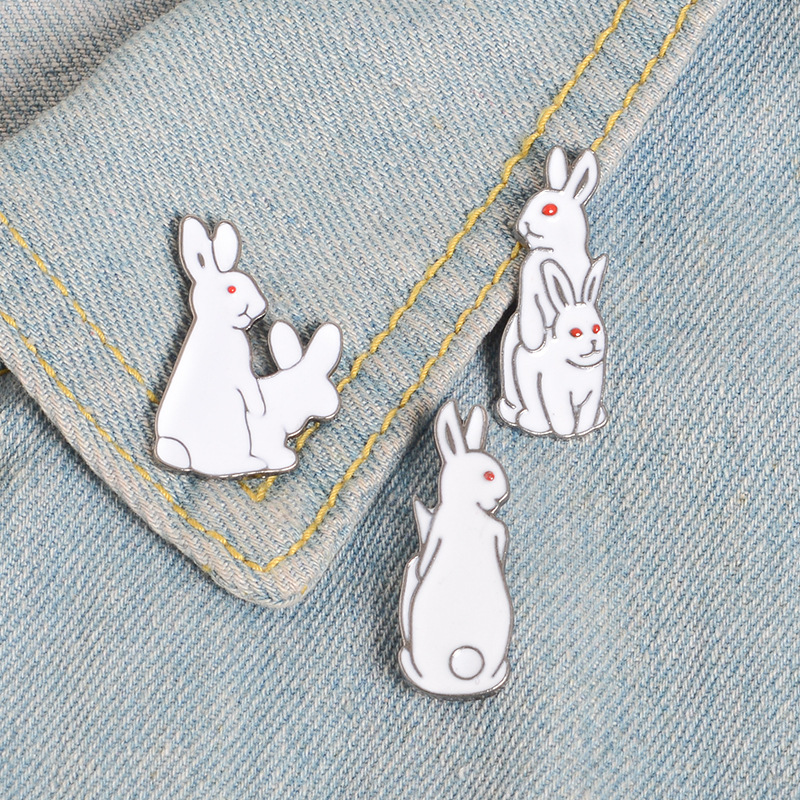 Brooch Pins Cartoon Animals Bu - Embroidery Rabbit 评论和价格
