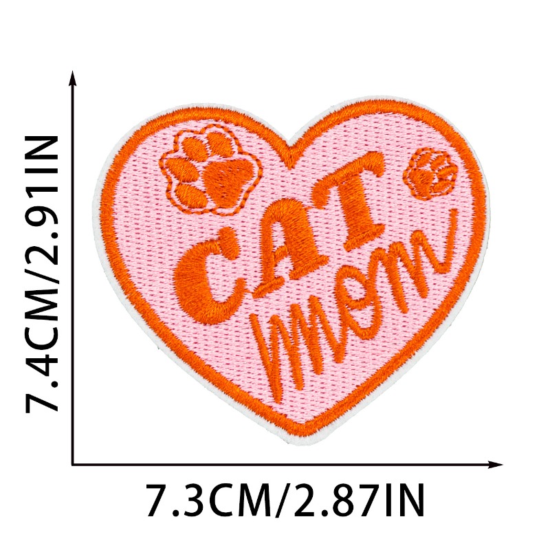 Funny Black Cat Round Heart Ir - Embroidery On Black Shirt 评论和价格