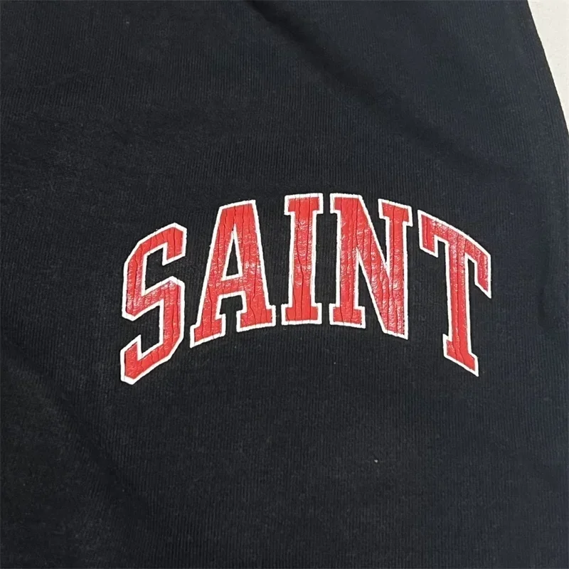SAINT MICHAEL Black Pants Men  - Embroidery Logo 评论和价格