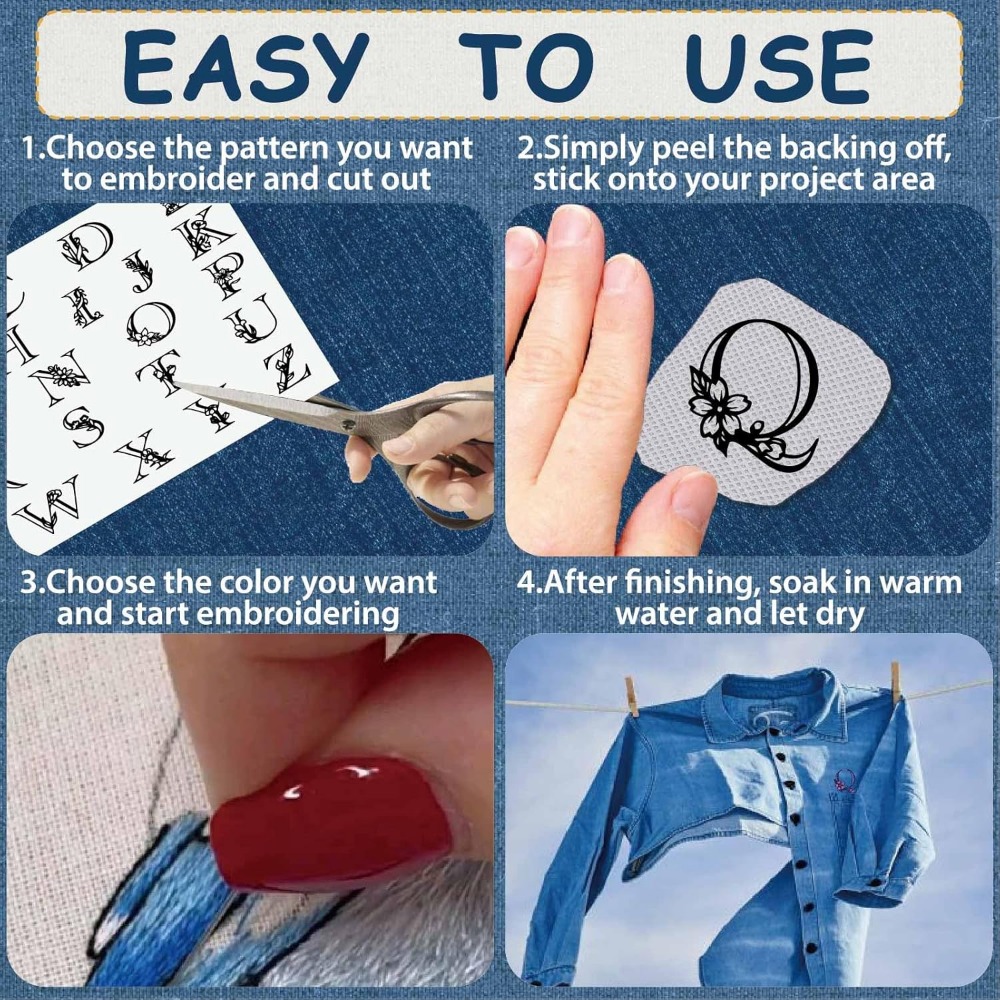 Letter A-Z Water Soluble Embro - Embroidery Stitch 评论和价格
