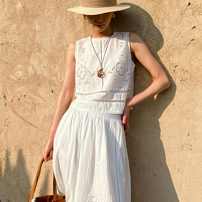 French Designer Boho White Cot - Embroidery Eyelet 评论和价格