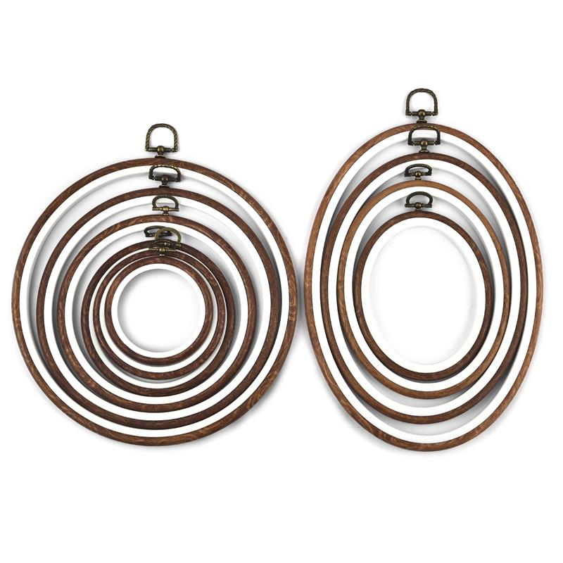 Sewing Tool Round Oval Wooden  - Embroidery Hoop Plastic 评论和价格