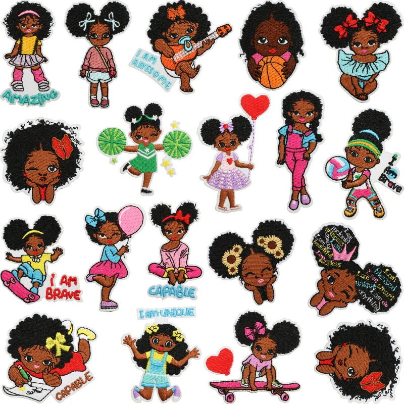 Cute Black Girl Baby Independe - Embroidery On Black Shirt 评论和价格