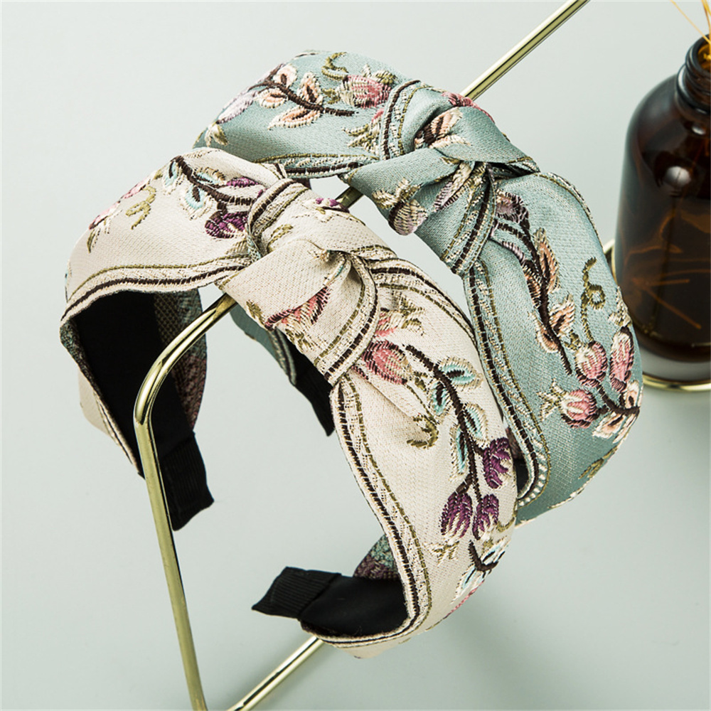 New Retro Knotted Headband For - Embroidery Knot 评论和价格