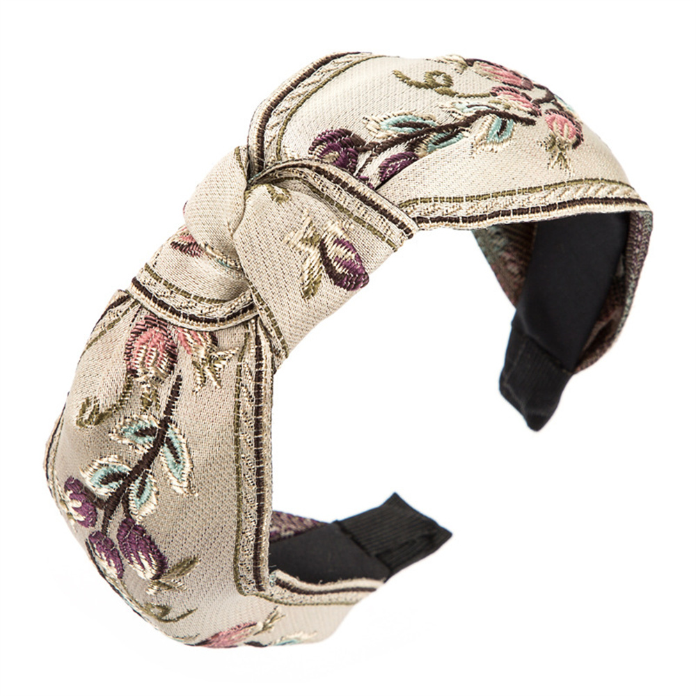 New Retro Knotted Headband For - Embroidery Knot 评论和价格