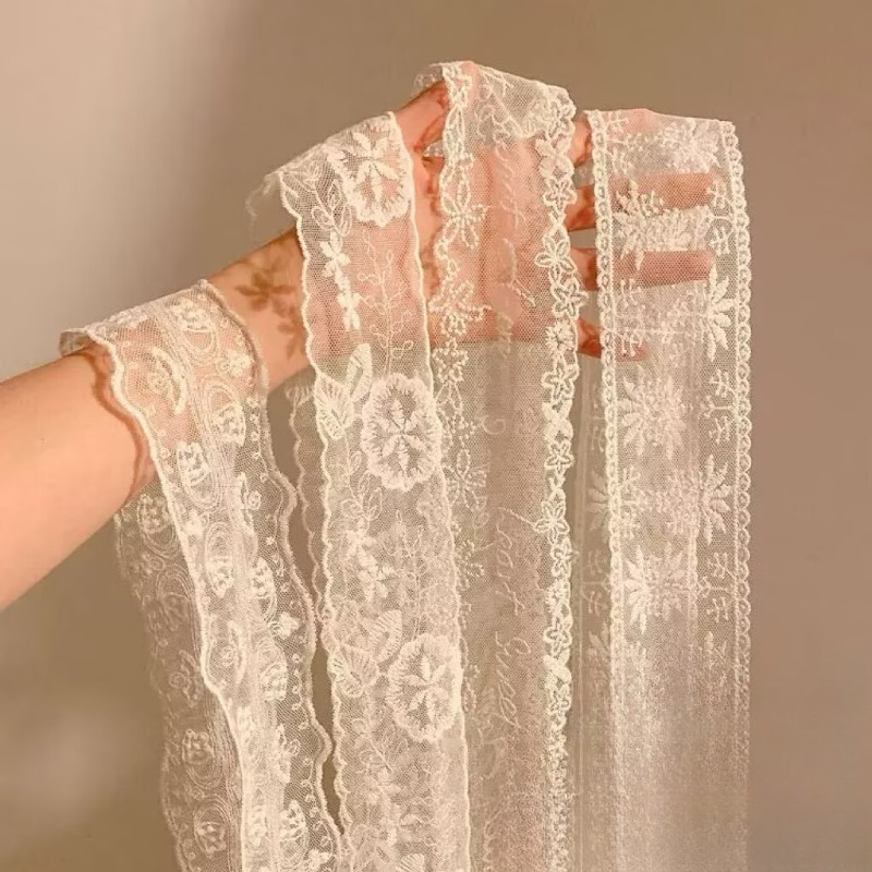 New Black White Long Lace Flow - Embroidery Ribbon 评论和价格