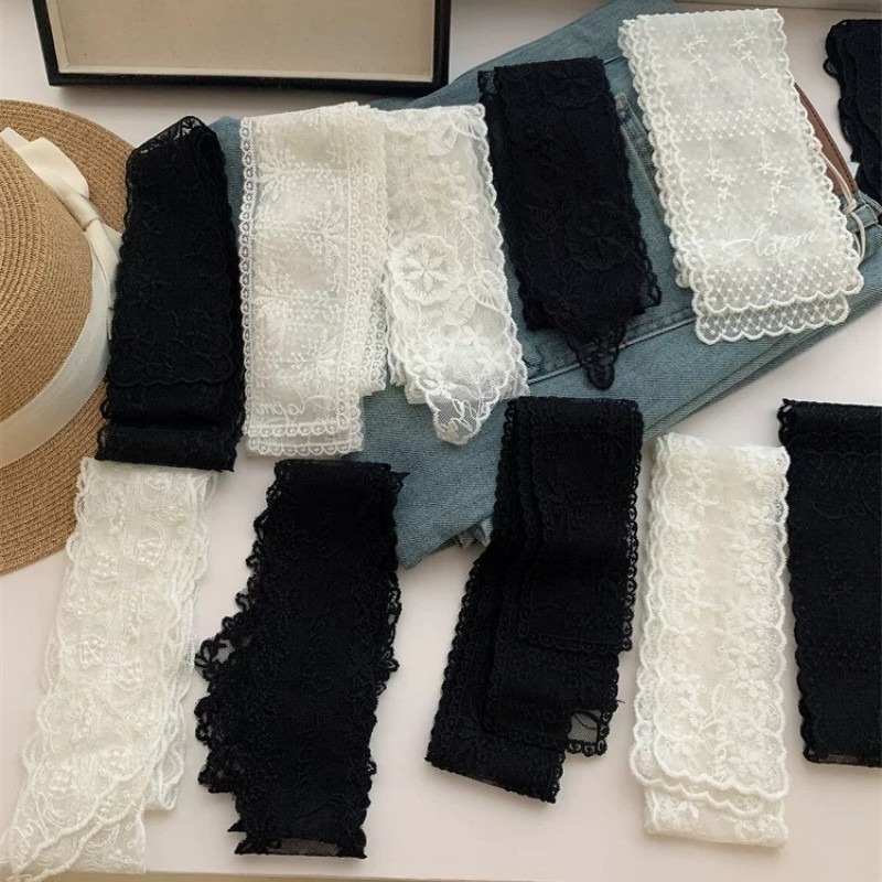 New Black White Long Lace Flow - Embroidery Ribbon 评论和价格