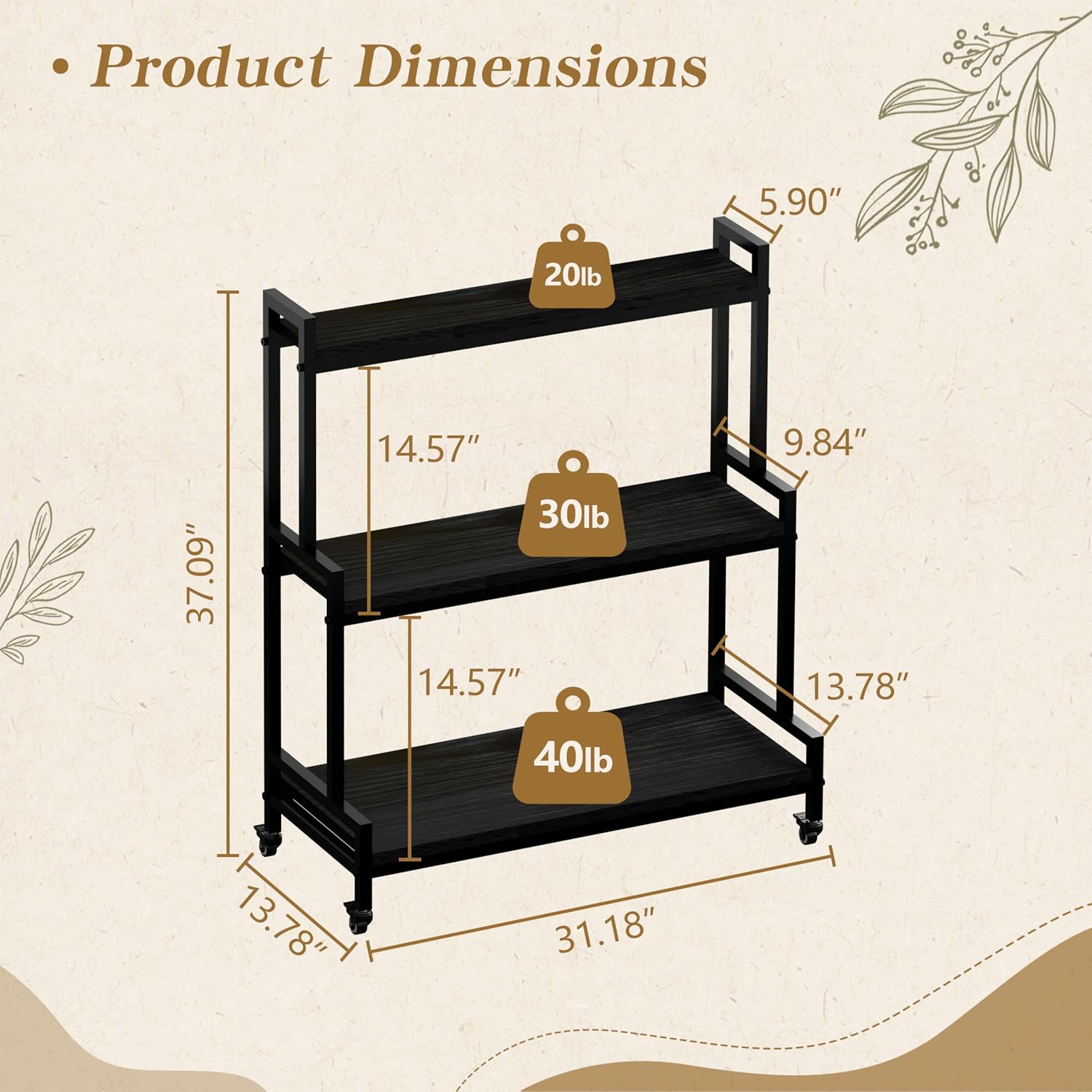 Rolling Ladder Style 3-Tier Pl - Frame Display Wood 评论和价格