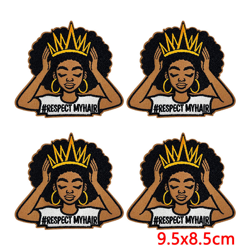 10PCS/Lot Cool Black Girl Magi - Embroidery On Black Shirt 评论和价格