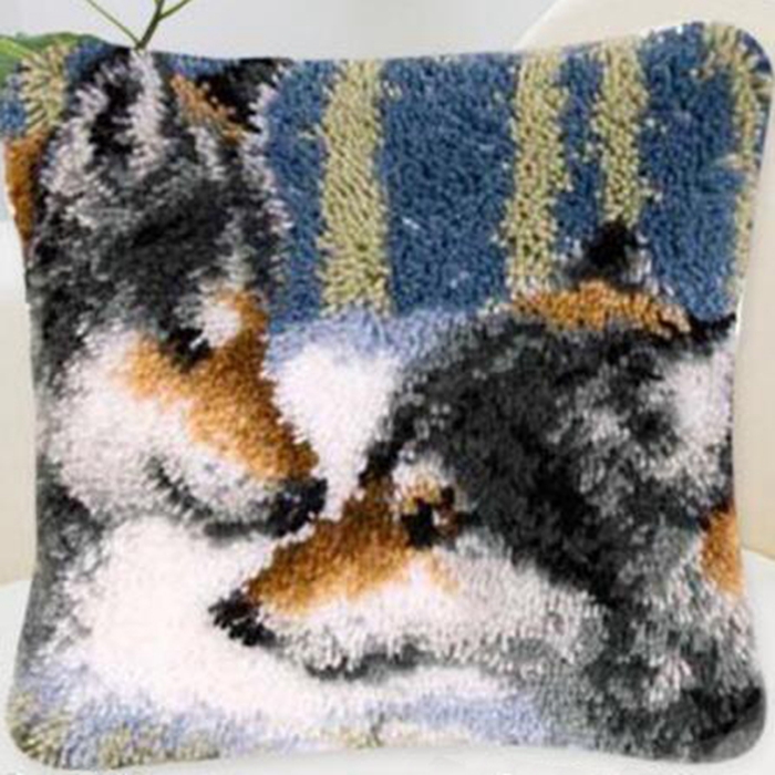 Animal Wolf Pattern Latch Hook - Embroidery Knot 评论和价格