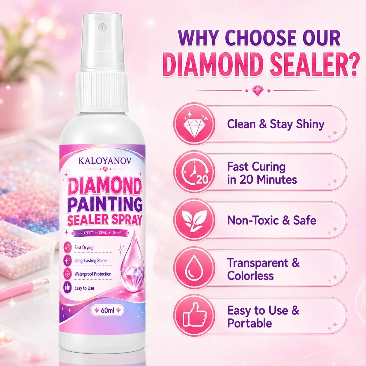 5D Diamond Painting Sealer Spr - Embroidery Details 评论和价格