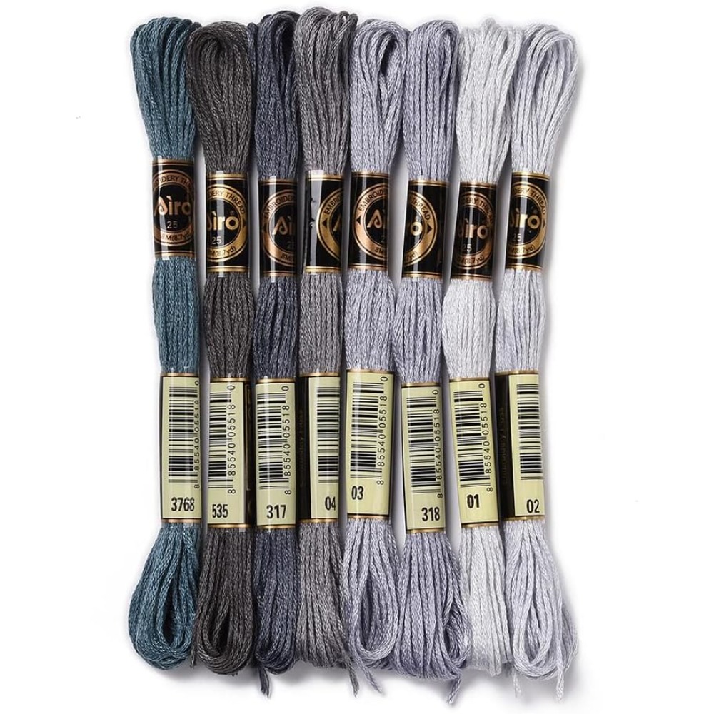 8 Skeins 70 Yards Grey Friends - Embroidery Stitch 评论和价格