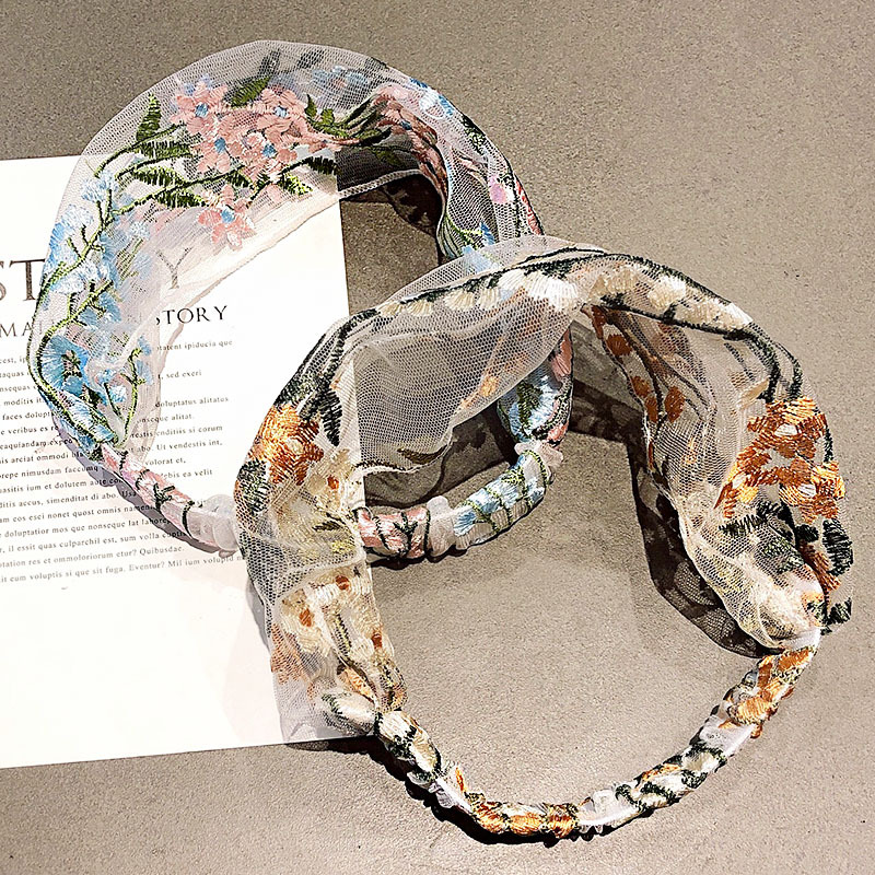 Female Ethnic Hairbands Elasti - Embroidery Knot 评论和价格