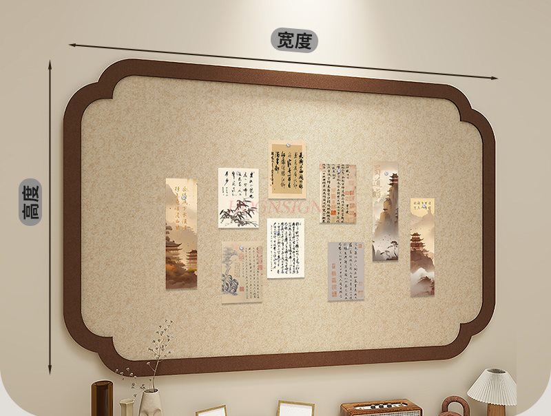 1pcs National style felt board - Frame Display Wood 评论和价格