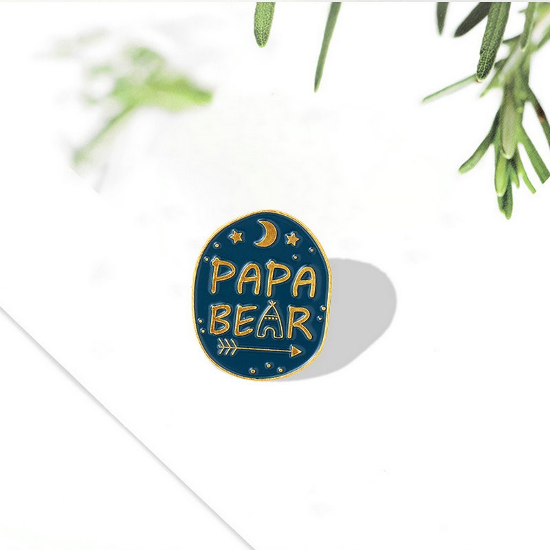 Mama Papa Bear Enamel Pins Cus - Embroidery Logo 评论和价格