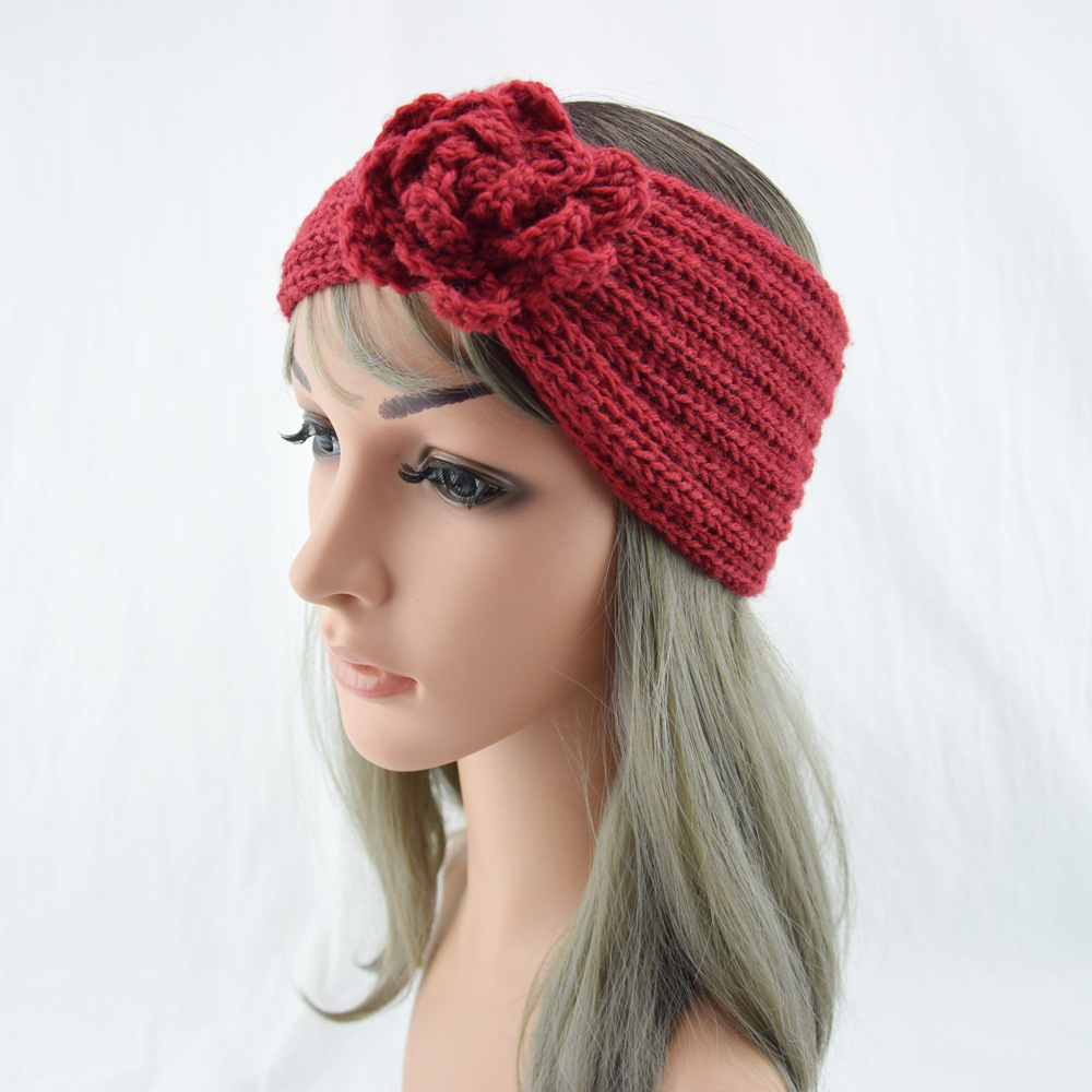 Women Camellia Flower Knitted  - Felt Sheet Wool 评论和价格