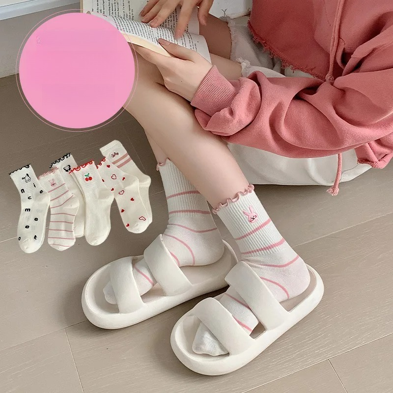 Women Socks Cotton Cute Rabbit - Embroidery Rabbit 评论和价格