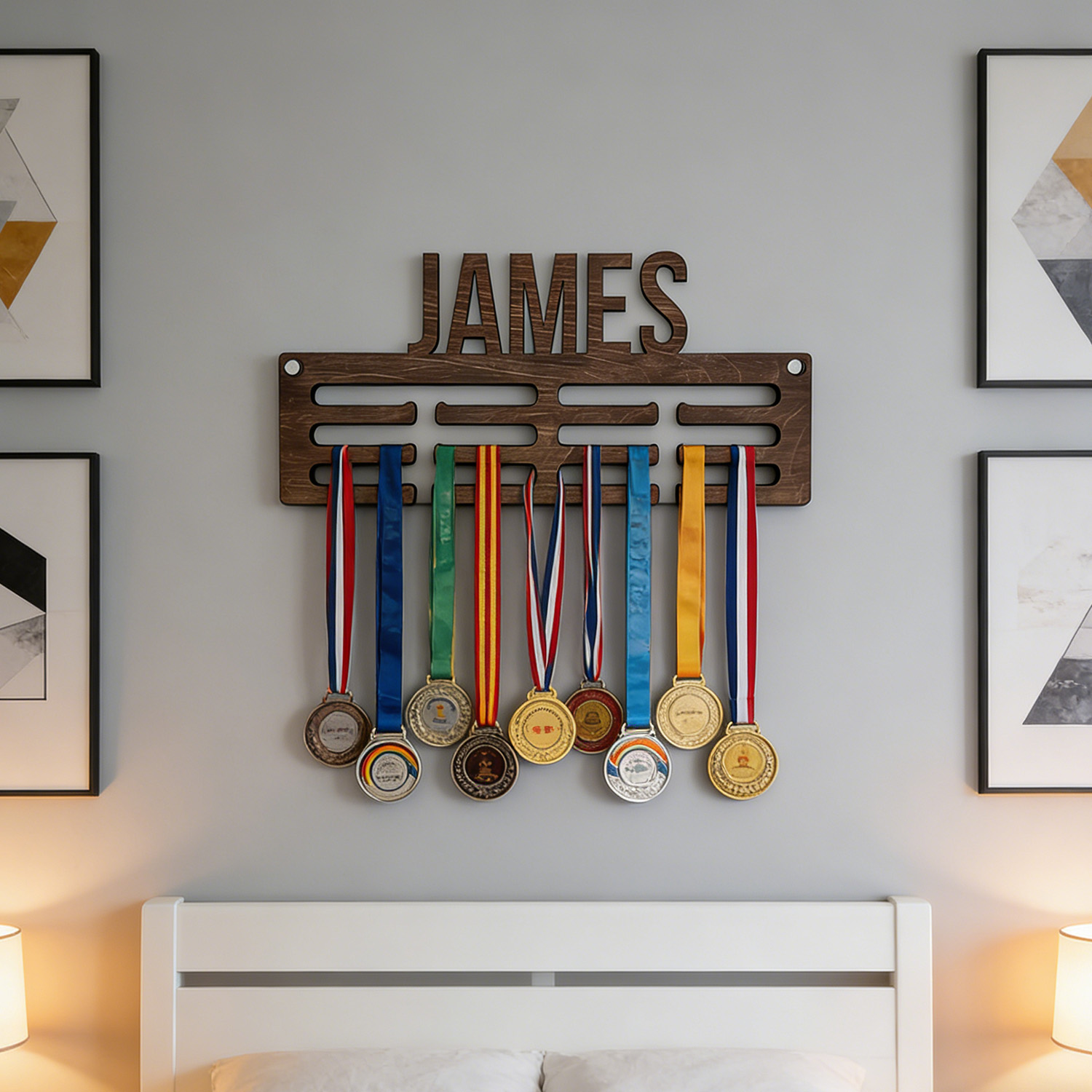 1pc Custom Modern Style Medal  - Frame Display Wood 评论和价格
