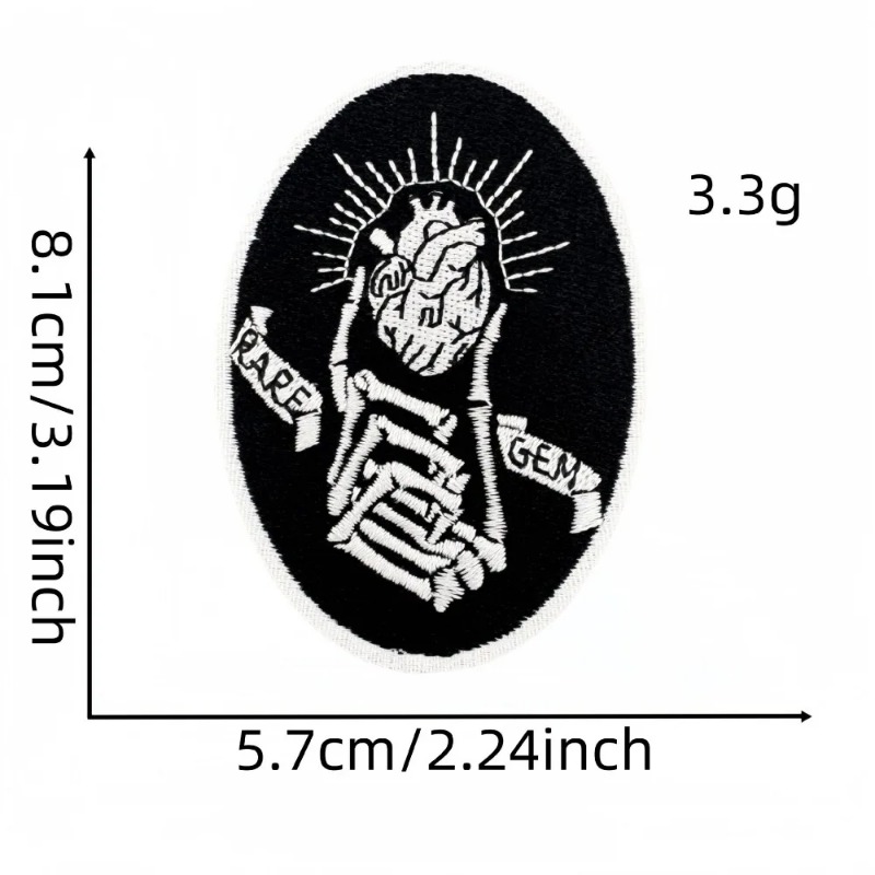 Black Punk Terro Skull Roses C - Embroidery On Black Shirt 评论和价格