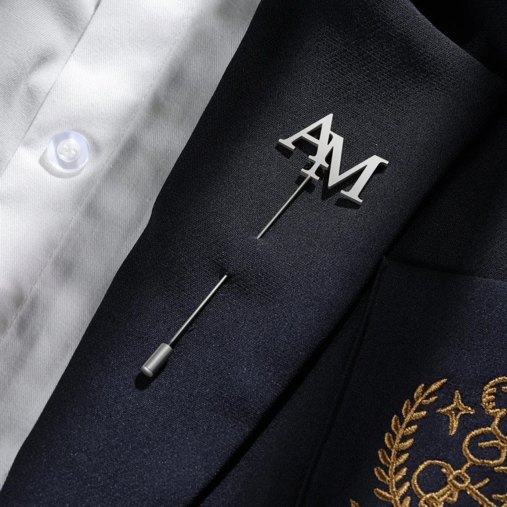 Custom Initials Brooch Men Sta - Embroidery Initials 评论和价格