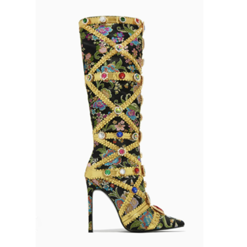 Multicolor Gemstone Gold Trim  - Embroidery Stitch 评论和价格