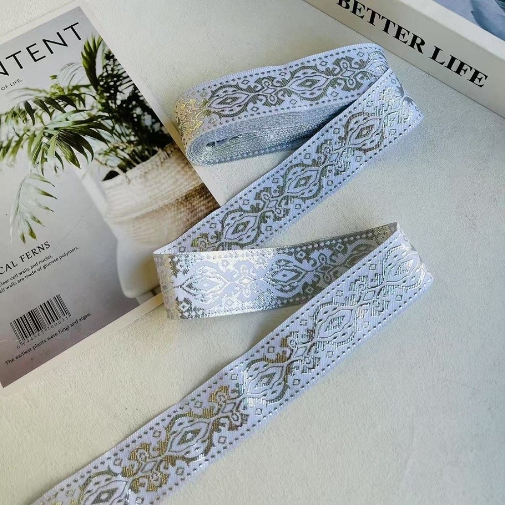 Silver Glitter Embroidery Ribb - Embroidery Ribbon 评论和价格