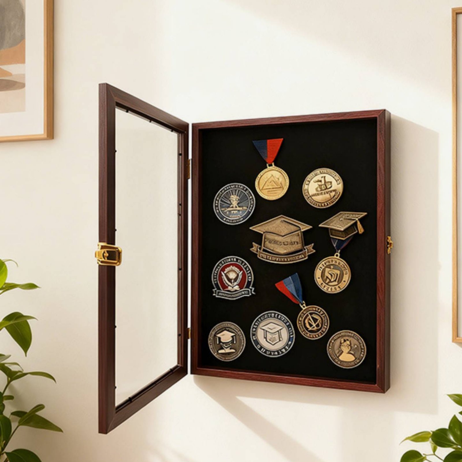 Badge Display Frame Transparen - Frame Display Wood 评论和价格