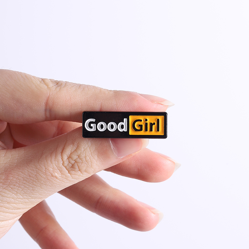 Good Girl Good Boy Enamel Pin  - Embroidery Initials 评论和价格